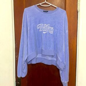 Women’s Nike crop top sweatshirt soft purple size xl